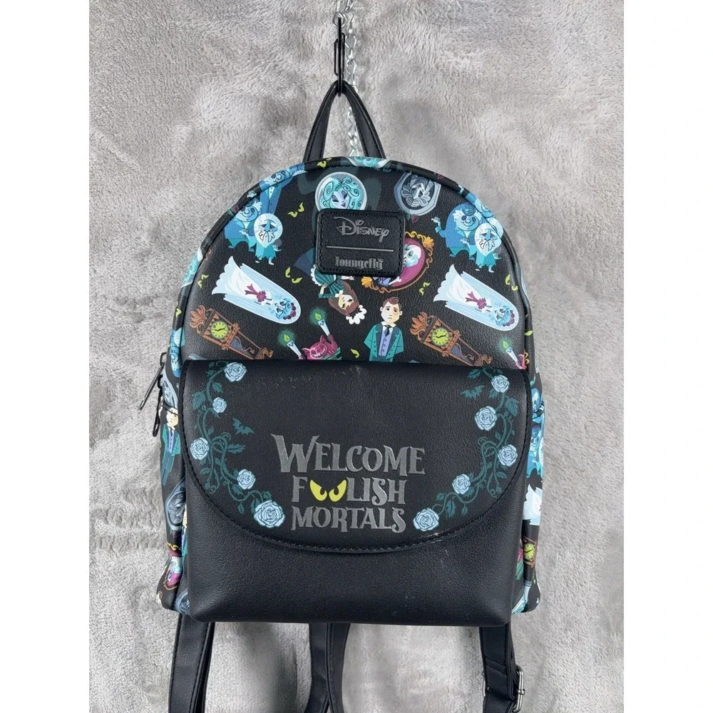 Loungefly Disney Haunted Mansion Welcome Foolish Mortals Mini Backpack Bag